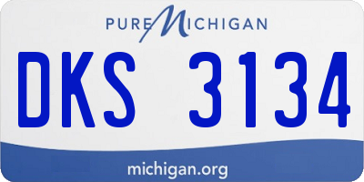 MI license plate DKS3134