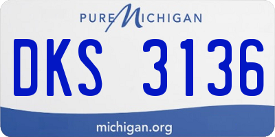 MI license plate DKS3136