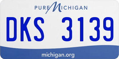 MI license plate DKS3139