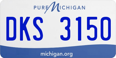 MI license plate DKS3150