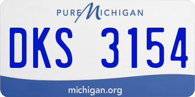MI license plate DKS3154