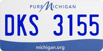 MI license plate DKS3155
