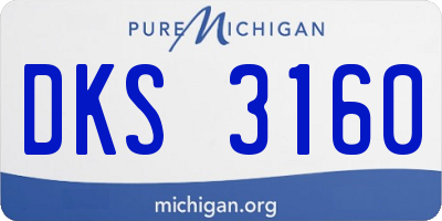 MI license plate DKS3160