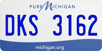 MI license plate DKS3162