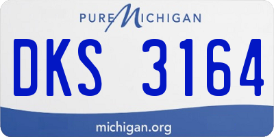 MI license plate DKS3164