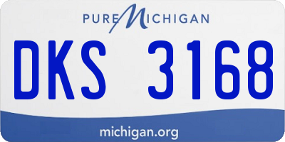 MI license plate DKS3168