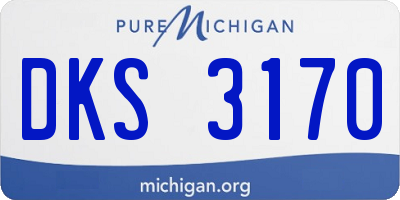 MI license plate DKS3170