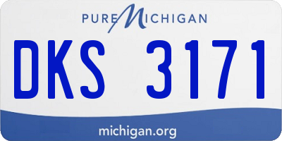 MI license plate DKS3171