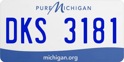MI license plate DKS3181