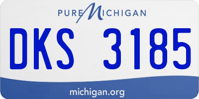 MI license plate DKS3185