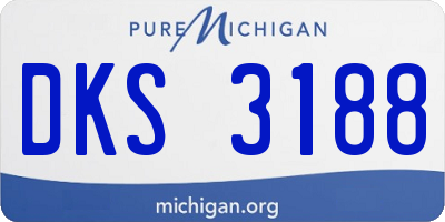 MI license plate DKS3188
