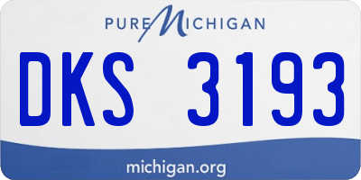MI license plate DKS3193