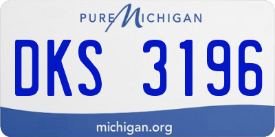 MI license plate DKS3196