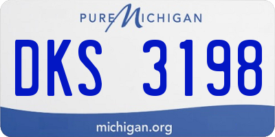 MI license plate DKS3198
