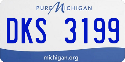 MI license plate DKS3199