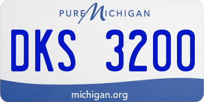 MI license plate DKS3200