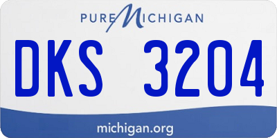 MI license plate DKS3204