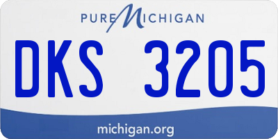 MI license plate DKS3205