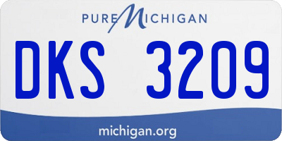 MI license plate DKS3209