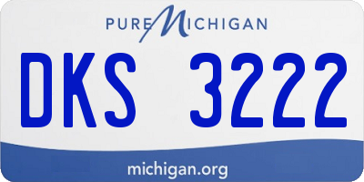 MI license plate DKS3222