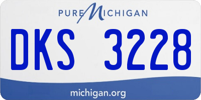 MI license plate DKS3228