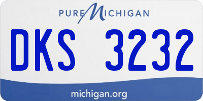 MI license plate DKS3232