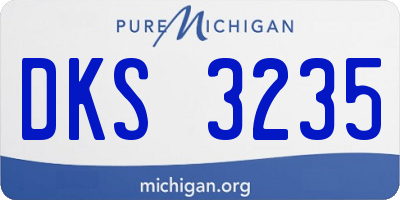 MI license plate DKS3235