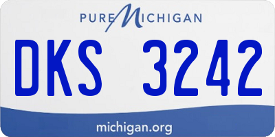 MI license plate DKS3242