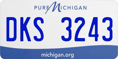 MI license plate DKS3243