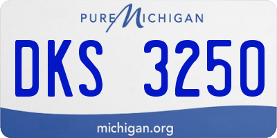 MI license plate DKS3250