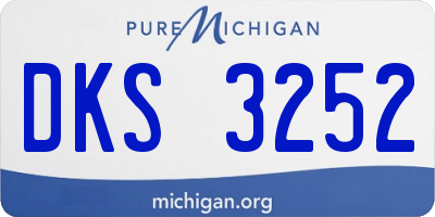 MI license plate DKS3252