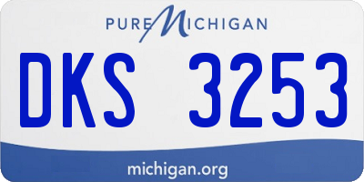 MI license plate DKS3253