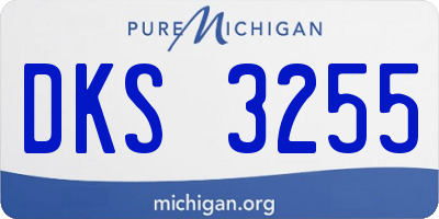 MI license plate DKS3255