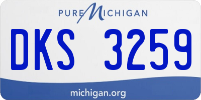 MI license plate DKS3259