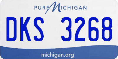 MI license plate DKS3268
