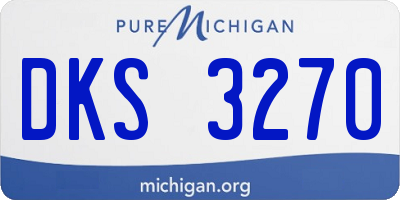 MI license plate DKS3270