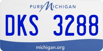 MI license plate DKS3288