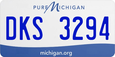 MI license plate DKS3294