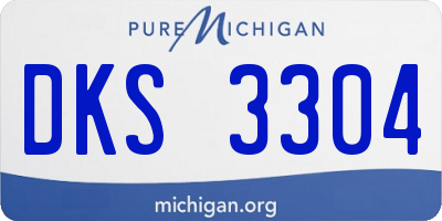 MI license plate DKS3304