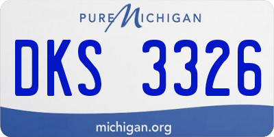 MI license plate DKS3326