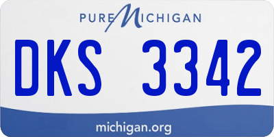 MI license plate DKS3342
