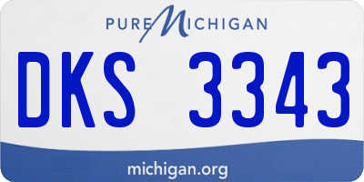 MI license plate DKS3343