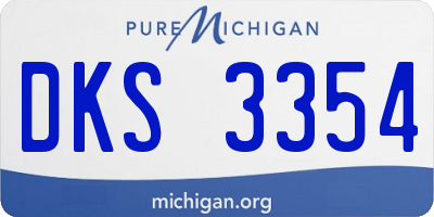 MI license plate DKS3354