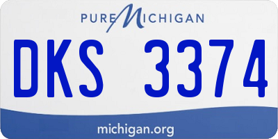 MI license plate DKS3374