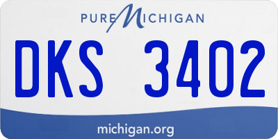 MI license plate DKS3402