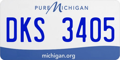 MI license plate DKS3405
