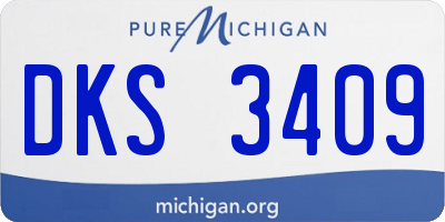 MI license plate DKS3409