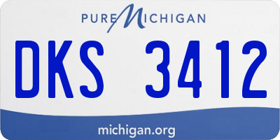 MI license plate DKS3412