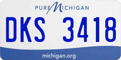 MI license plate DKS3418