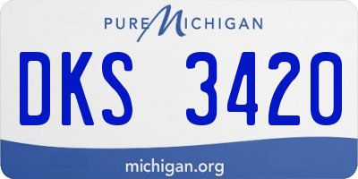 MI license plate DKS3420
